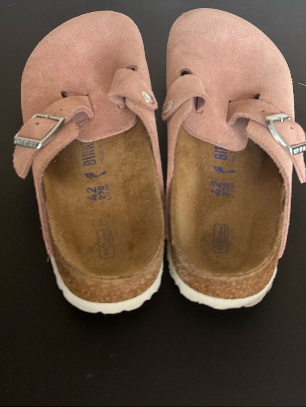 Birkenstock Suede Slip-On Clogs in Dusty Pink - Picture 5 of 5